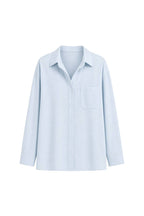 Basic Oversized Pocket Shirt | Blue - Soréa