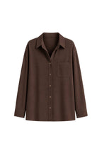 Basic Oversized Pocket Shirt | Brown - Soréa