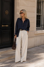 Basic Oversized Pocket Shirt | Navy - Soréa