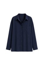 Basic Oversized Pocket Shirt | Navy - Soréa