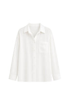 Basic Oversized Pocket Shirt | White - Soréa