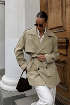 Belted Basic Trench Coat | Khaki - Soréa
