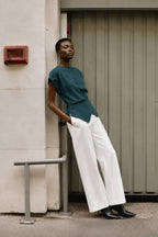 Button Wrap Knit Blouse | Teal Green - Soréa