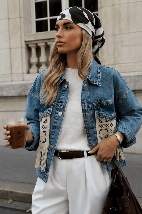 Fringe Denim Jacket | Light Denim - Soréa