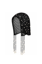Fringed Pearl Knitted Cap | Black - Soréa