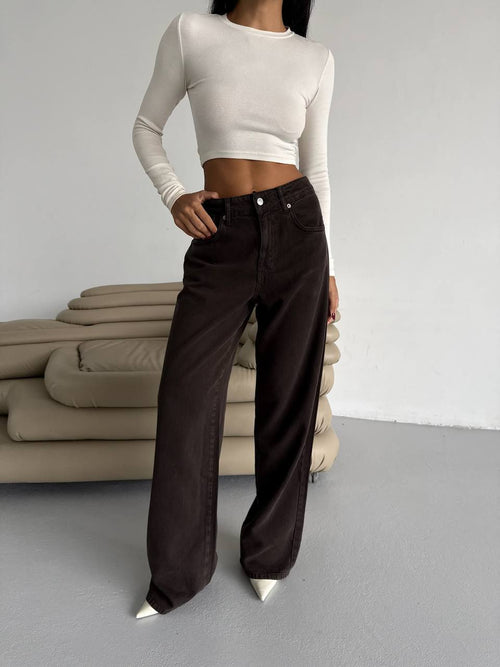 High Waist Jeans with Washing Effect - Soréa