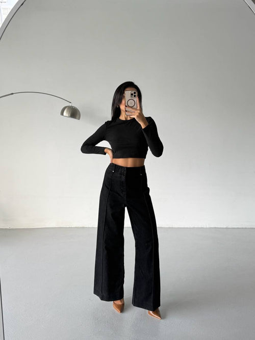 High Waist Suede Jeans - Soréa