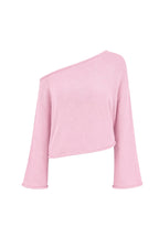 Low Shoulder Slim Knitwear Blouse | Pink - Soréa
