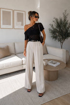 Off Shoulder Guipure Blouse | Black - Soréa
