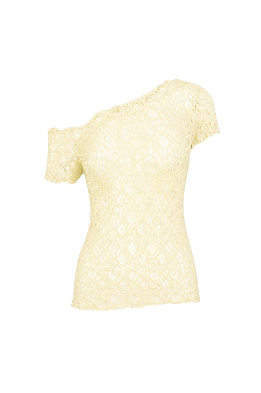 Off Shoulder Guipure Blouse | Ivory