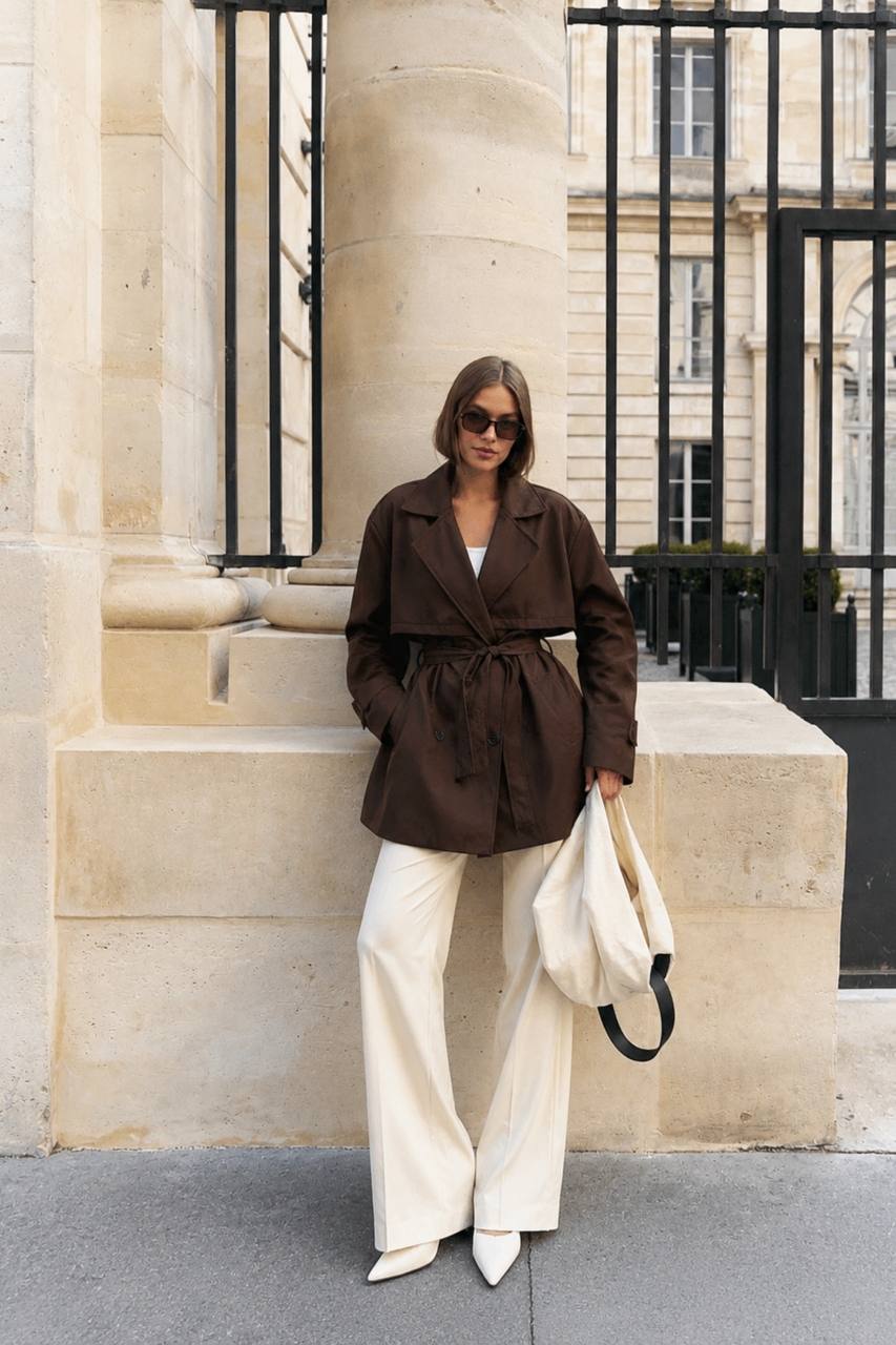 Belted Basic Trench Coat | Dark Brown