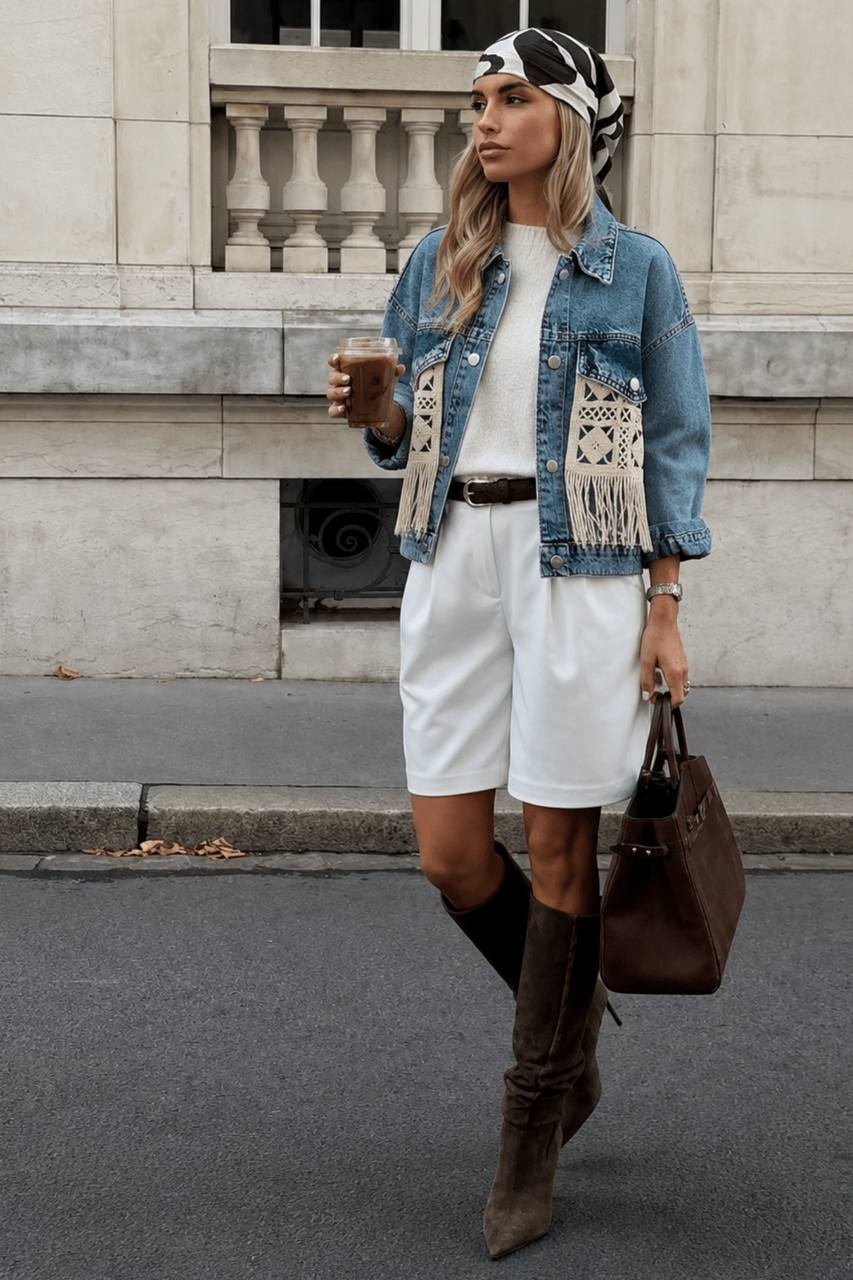 Fringe Denim Jacket | Light Denim