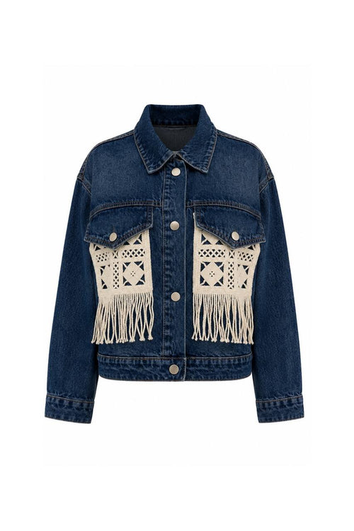 Fringe Denim Jacket | Dark Denim