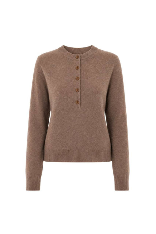 Bicycle Collar Button Textured Blouse | Brown