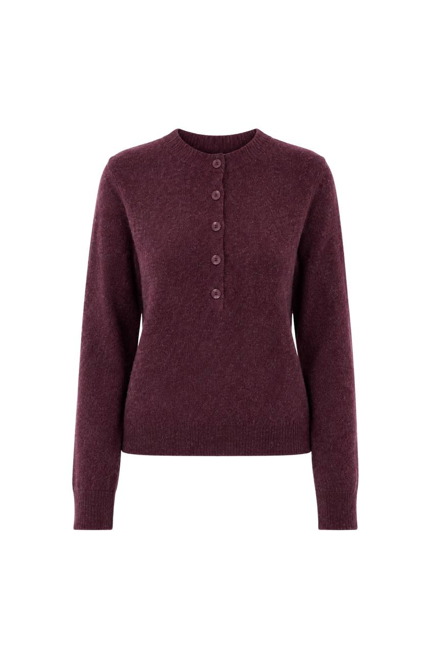 Bicycle Collar Button Textured Blouse | Burgundy