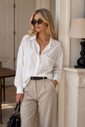 Basic Oversized Pocket Shirt | White