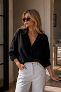 Basic Oversized Pocket Shirt | Black