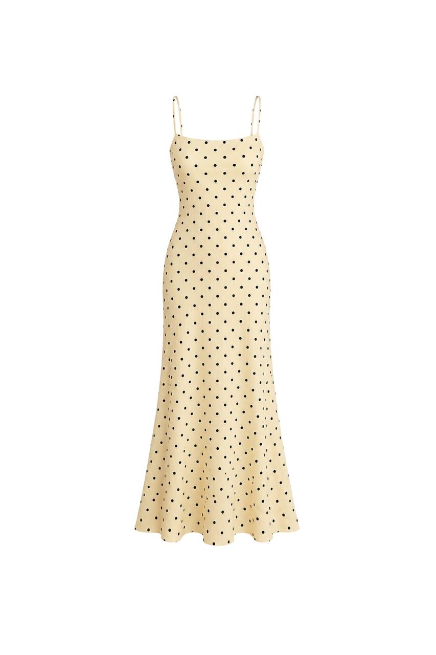 Sleeveless Polka Dot Maxi Dress