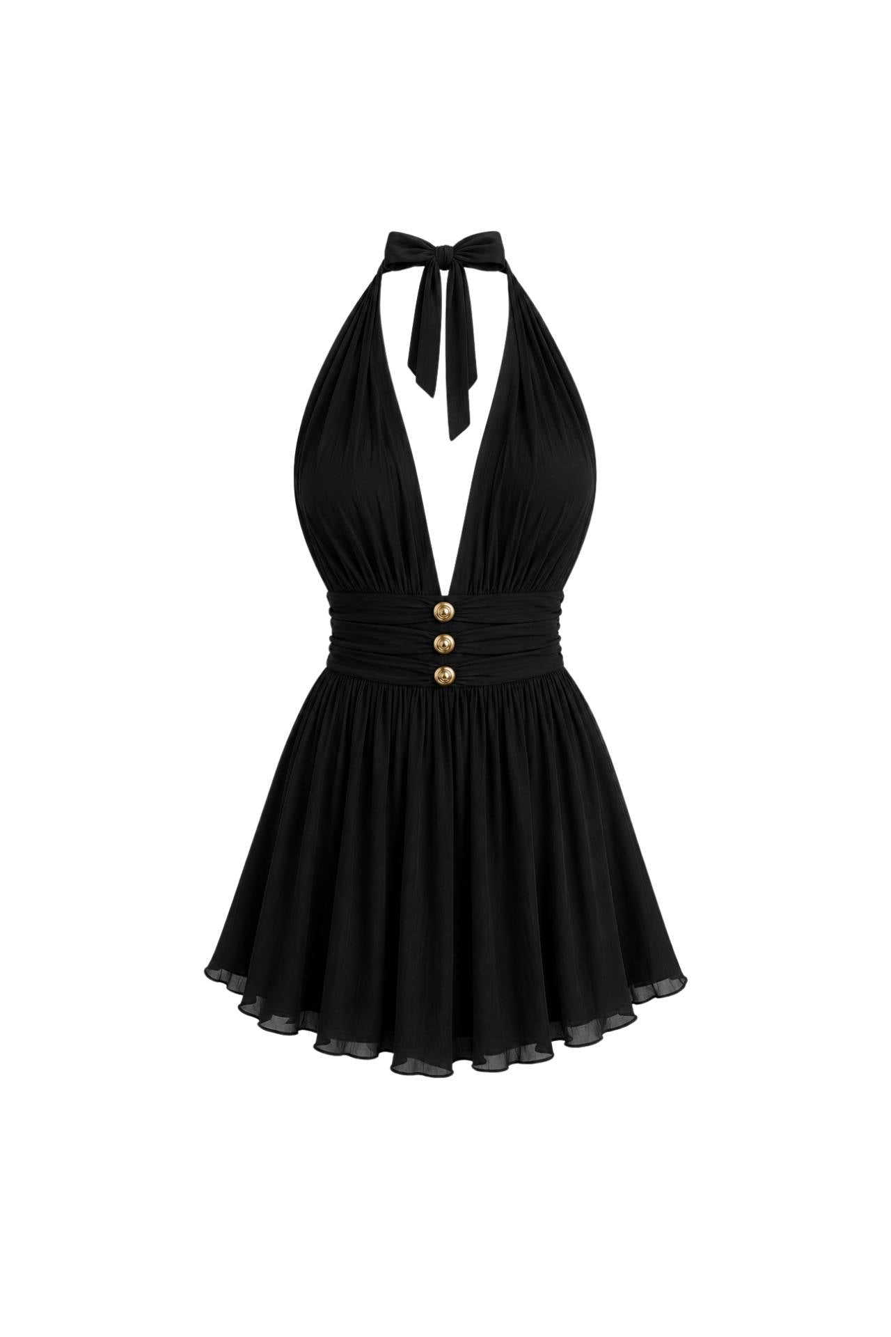 Mini Dress with Neck Tie Accessory