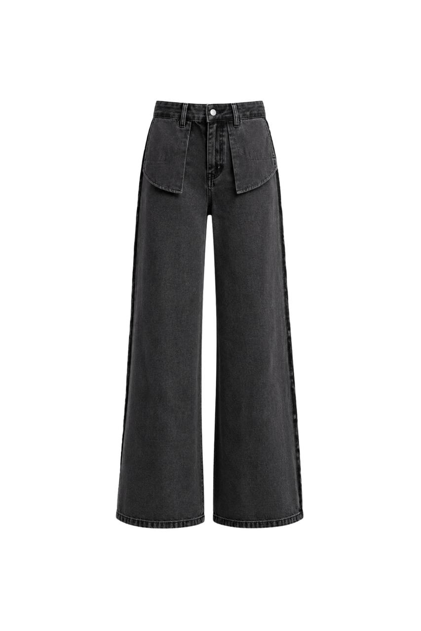 Pocket Reverse Stitch Jeans | Grey