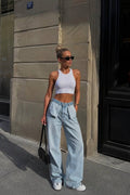 Pocket Reverse Stitch Jeans | Blue