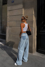 Pocket Reverse Stitch Jeans | Blue