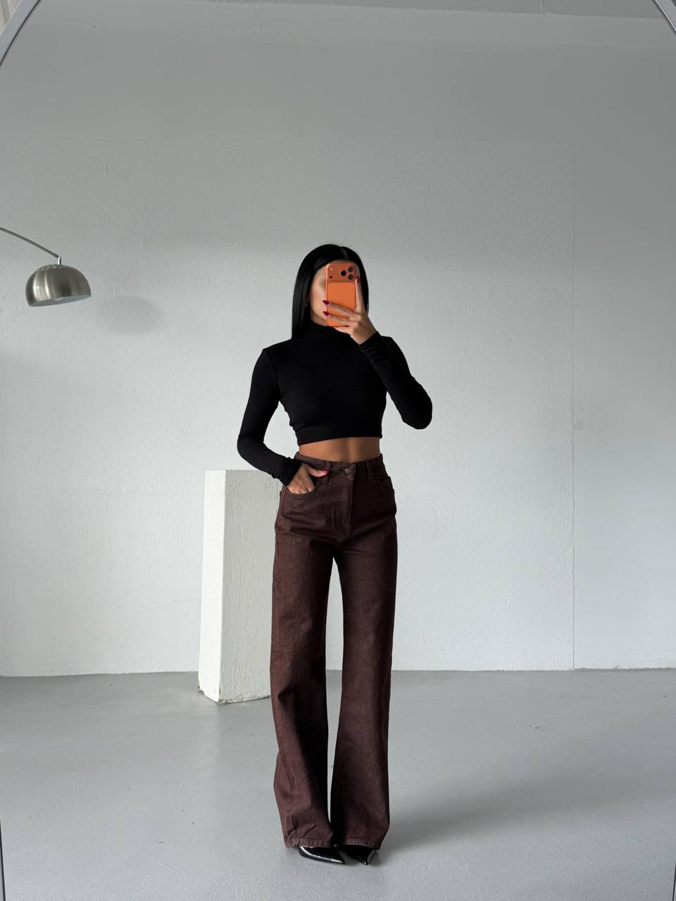 High-Waisted Basic Palazzo Jeans