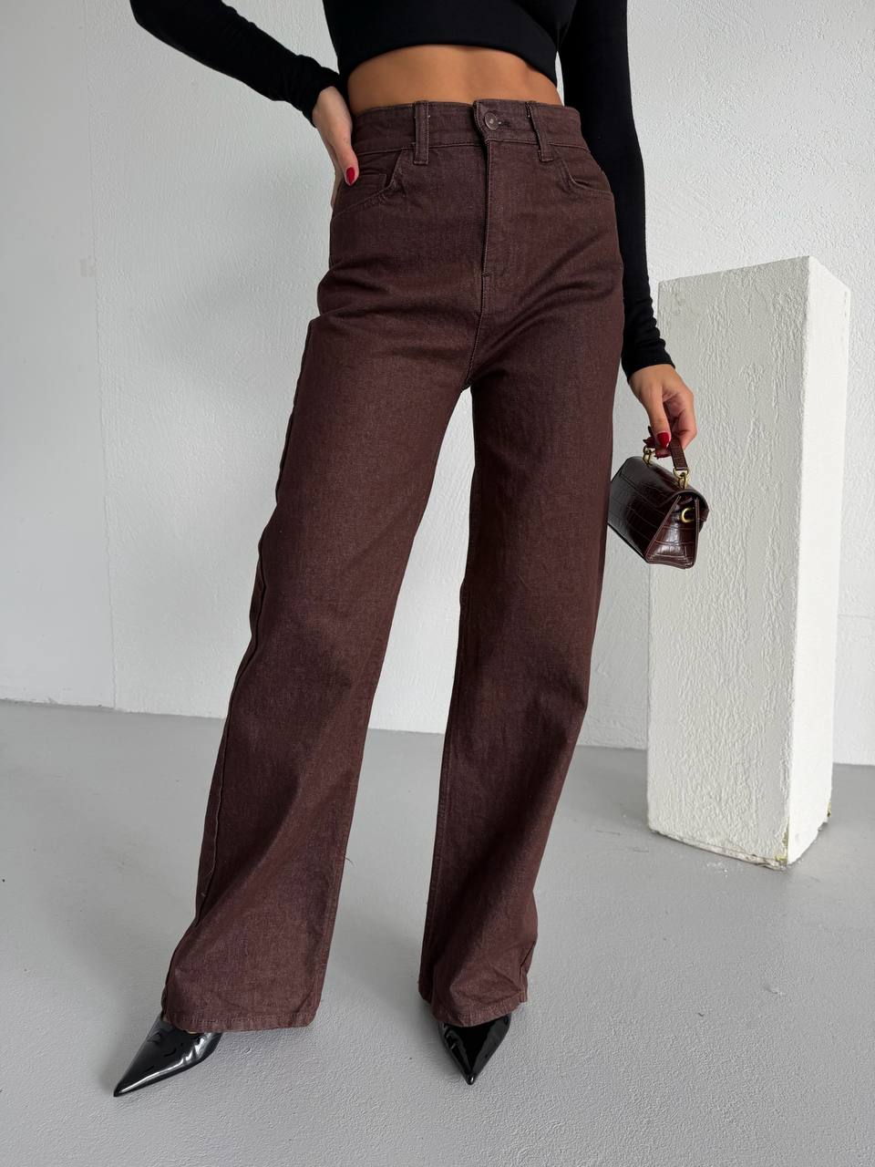 High-Waisted Basic Palazzo Jeans