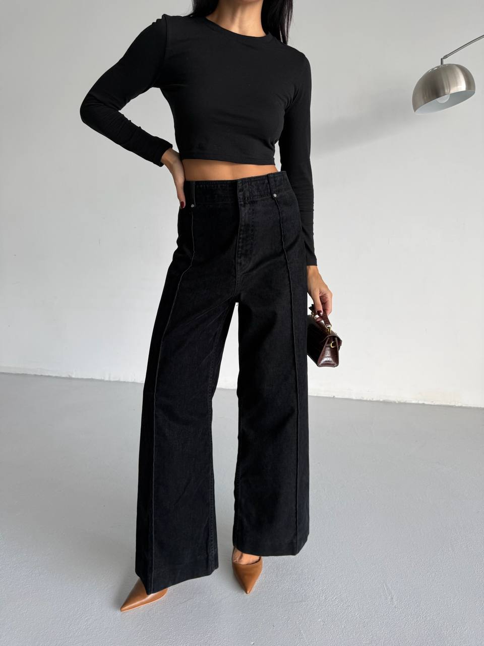 High Waist Suede Jeans