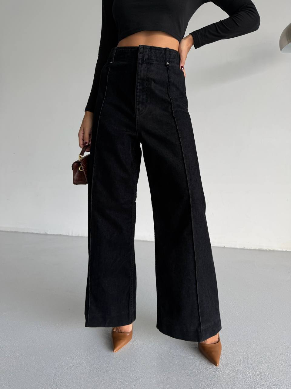 High Waist Suede Jeans