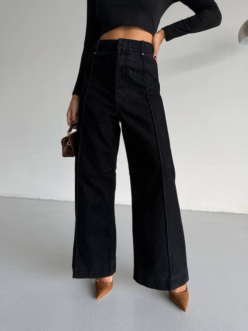 High Waist Suede Jeans