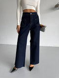 Pocket Wide Leg Jeans