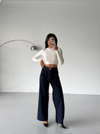 Pocket Wide Leg Jeans