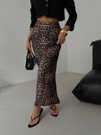 Leopard Print Midi Skirt