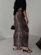 Leopard Print Midi Skirt