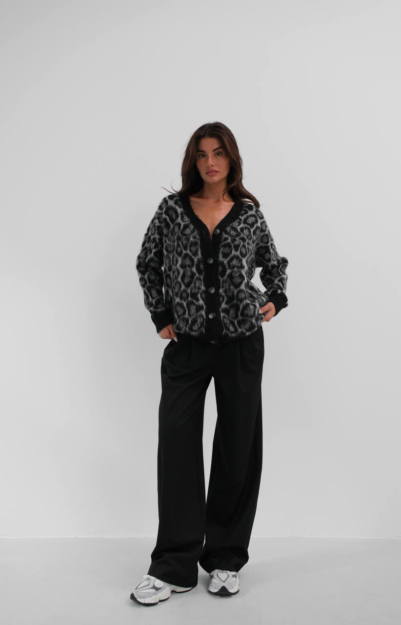 Leopard Patterned Knitwear Cardigan