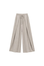 Pleated Lace-Up Linen Trousers | Beige - Soréa
