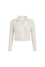 Polo Collar Lace Crop Shirt - Soréa