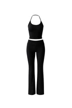 Strappy Blouse & Wide Leg Trousers Set | Black - Soréa