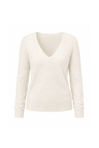 V-Neck Long Sleeve Textured Blouse | Ivory - Soréa