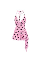 V-Neck Polka Dot Mini Dress | Pink - Soréa